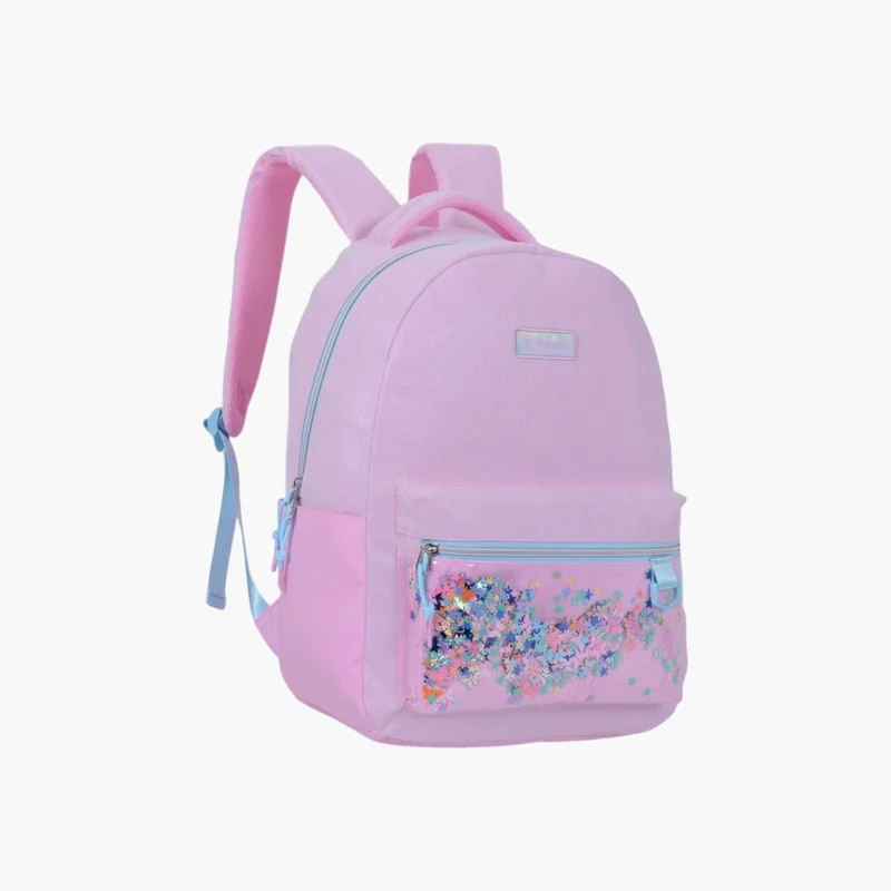 PAUSE Pink Confetti Accent Backpack for Girls